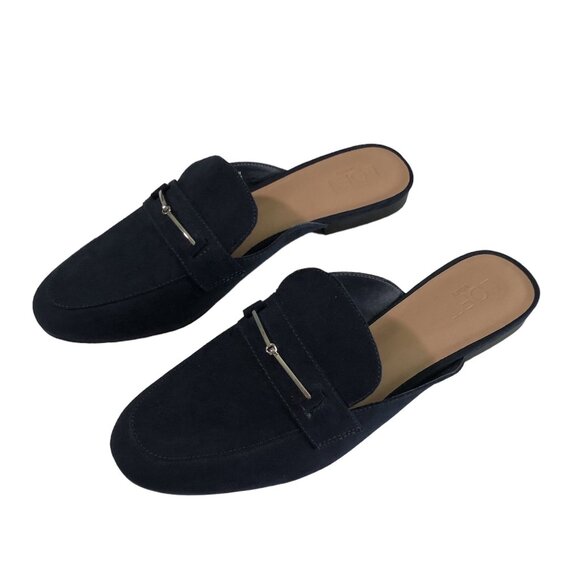 LOFT Shoes - Loft Outlet Faux Suede Mule Casual Shoes 10 Navy Blue Silver